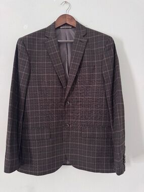 H&M Brown Plaid Sports Coat Blazer - Men’s